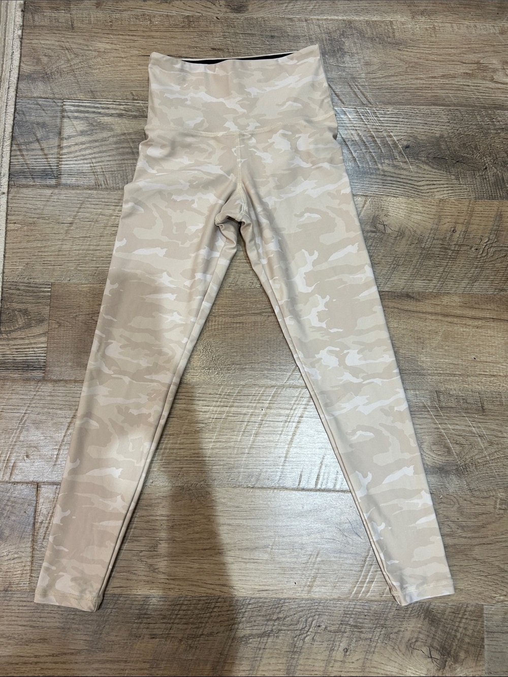 High-Waist Beige Camo Leggings